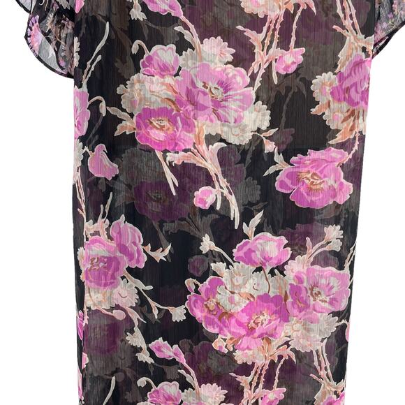 MISA Los Angelos Naia Floral Print Chiffon Wrap Midi Dress Size XS - Picture 11 of 14